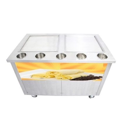 Máquina de helado frito de 2 planchas cuadradas