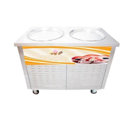 Máquina de helado frito de 2 planchas redondas